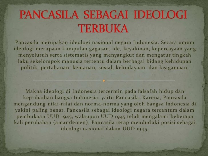 Ideologi terbuka pancasila tertutup