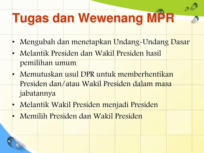 Tugas dan Fungsi MPR